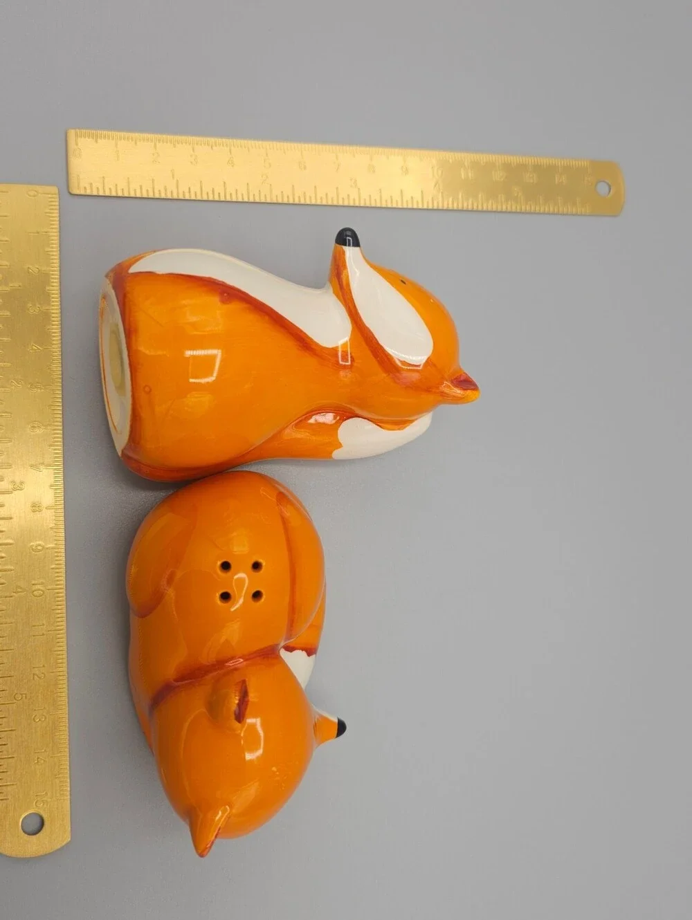 Ceramic Fox Salt and Pepper Shaker Set